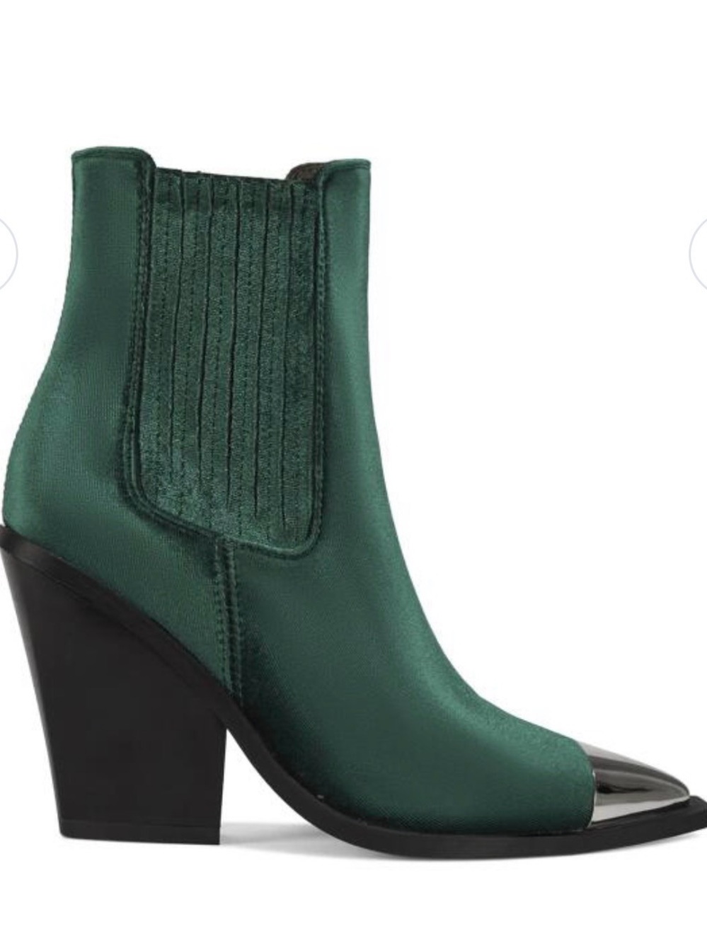 Women’s Forest Green Metallic-Toe Ankle Boots